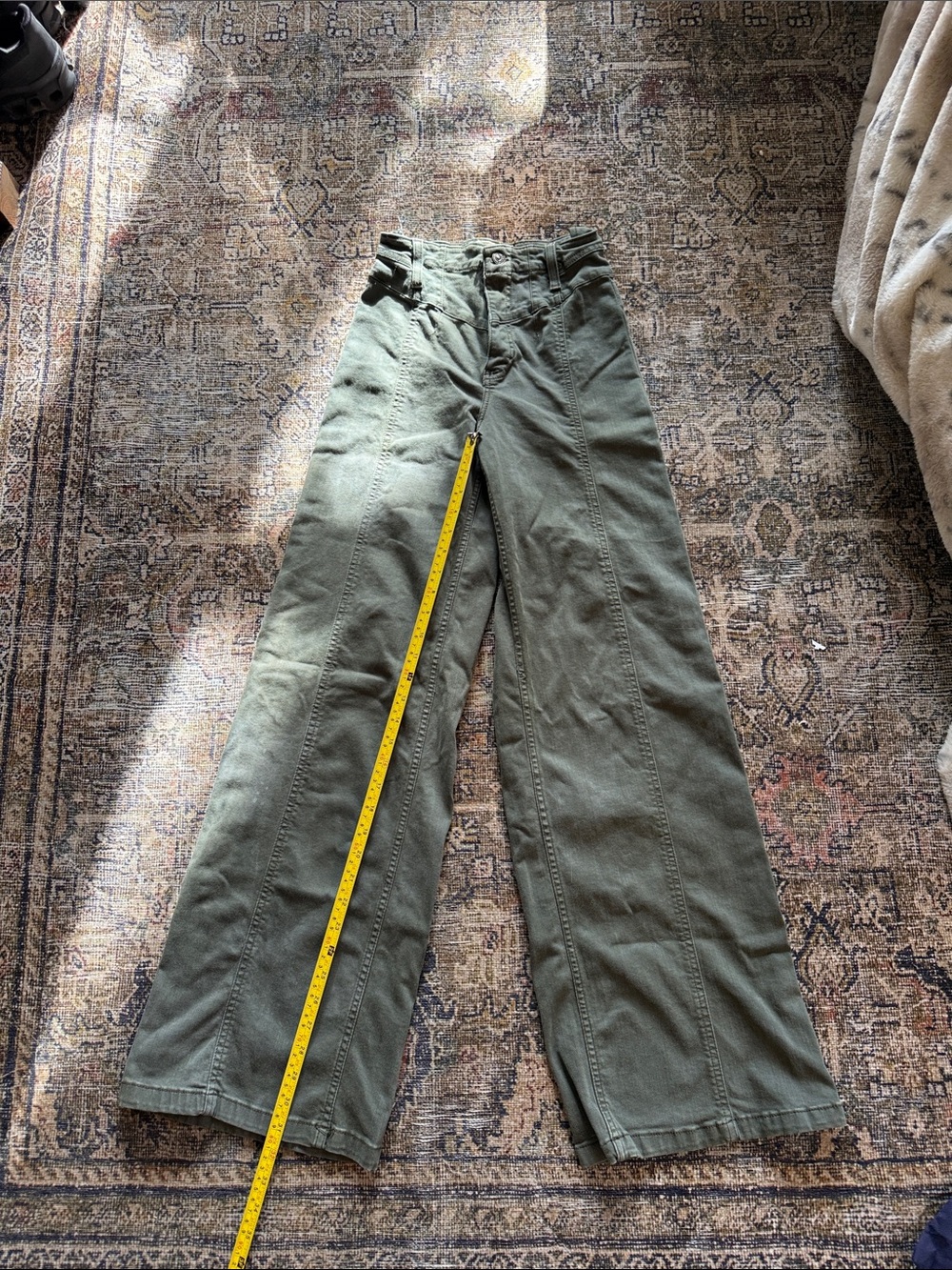 Free People Olive Green Wide Leg Pants